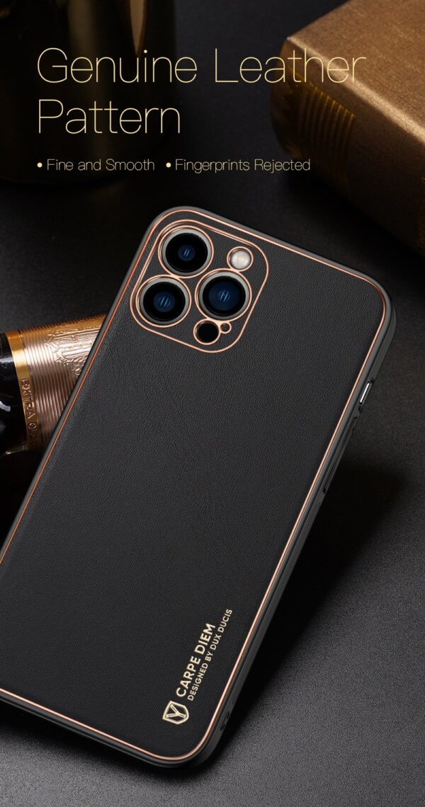Dux Ducis Yolo Leather Electroplated Case Cover and 3D Glass Protector for iPhone 15 pro/15 Pro Max - Image 24