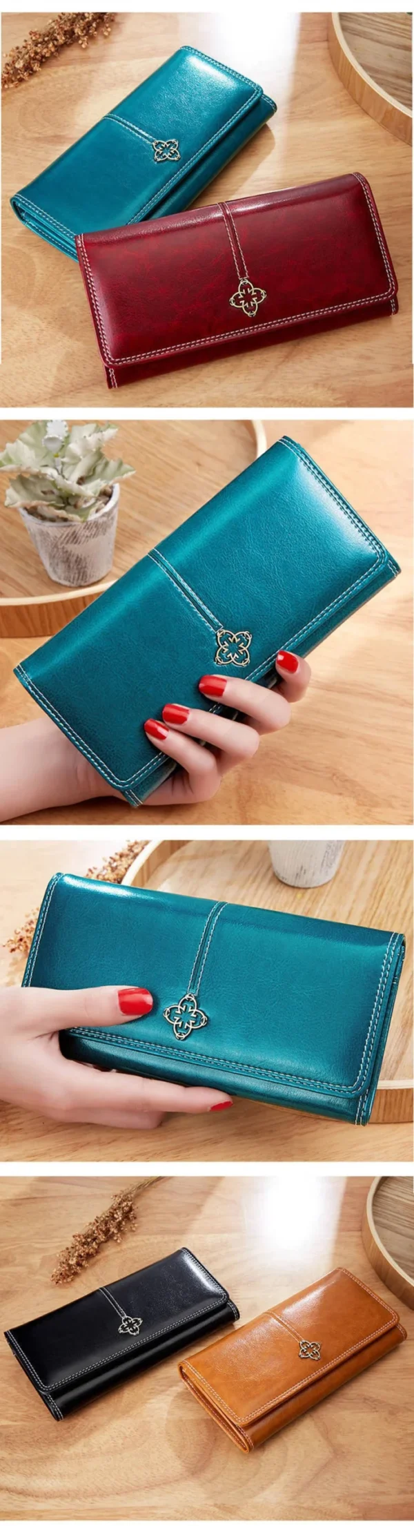 Luxury Premium PU Leather High Quality Fashion Women Purse Cards Holder - Image 9