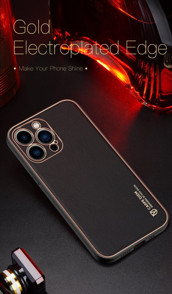 Dux Ducis Yolo Leather Electroplated Case Cover and 3D Glass Protector for iPhone 15 pro/15 Pro Max - Image 25