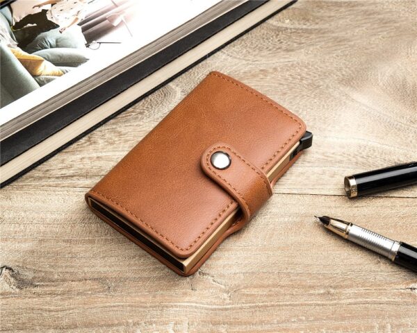 New Rfid Blocking Carbon Fiber Vintage Leather Card Holder Wallet - Image 23