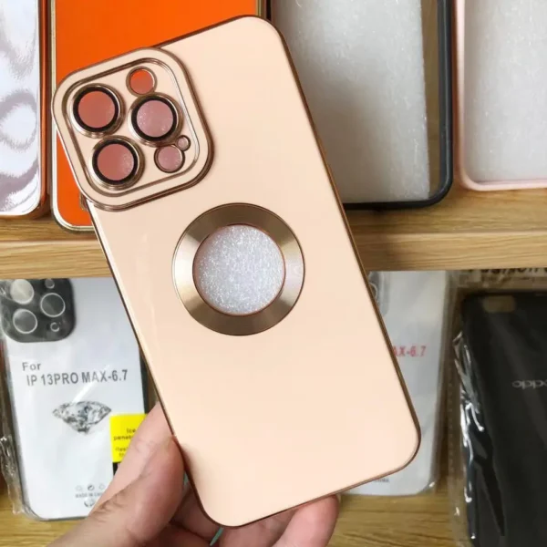 Luxury Soft Electroplated Phone Mini Hollow Out Silicone Case Cover and 3D Glass Protector For iPhone series - Image 16