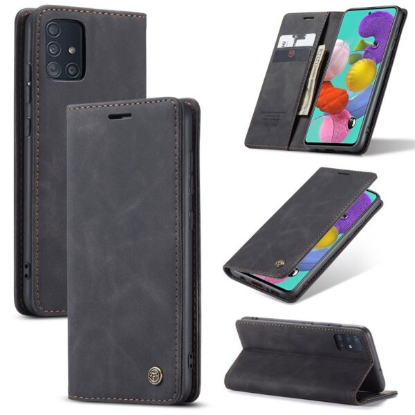 Luxury Premium Caseme Leather Wallet Case Cover and 3D GlassProtector For Samsung Galaxy A51/A71 - Image 26