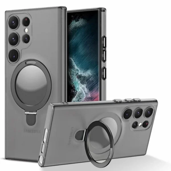 Luxury Premium Traslucent Case Cover With Ring Stand For Samsung Galaxy S22 Ultra/S23 Ultra - Image 19