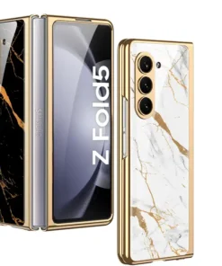 Luxury Premium Electroplated Marble Case Cover For Samsung Galaxy Z Fold 5 5G