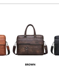 JEEP BULUO Brand Business Briefcase Split Leather High Quality Laptop Bag
