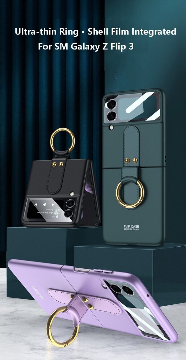 Luxury Premium Finger Ring Case Cover For Samsung Galaxy Flip 3 5G and Z Flip 4 5G - Image 7