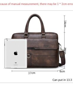 Alternative view of JEEP BULUO Brand Business Briefcase Split Leather High Quality Laptop Bag
