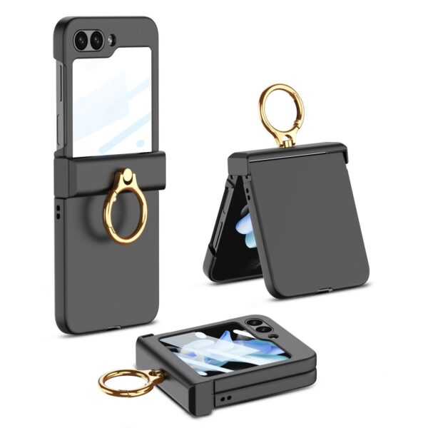 Samsung Galaxy Z Flip 5 5G GKK Ring Holder Hinged Case with Screen Film Protective Cover - Image 8