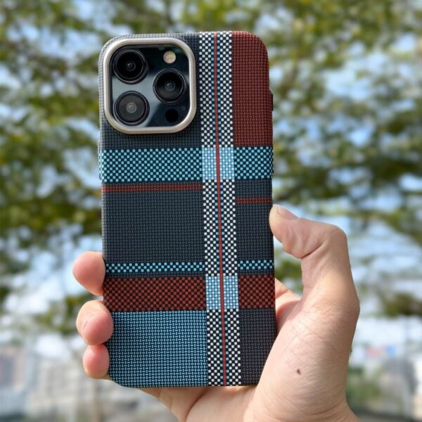 British Style Carbon Fiber Tartan MagSafe Case for iPhone Series - Image 14