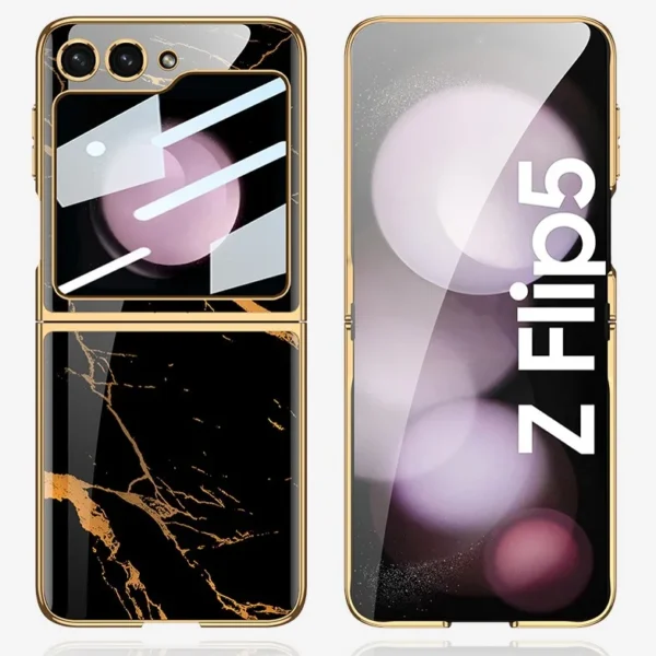 Luxury Premium Marble Patterned Case Cover For Samsung Galaxy Z Flip 5 5G - Image 5