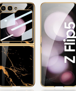 Alternative view of Samsung Galaxy Z Flip 5/6 5G Shockproof Plating marble Cover