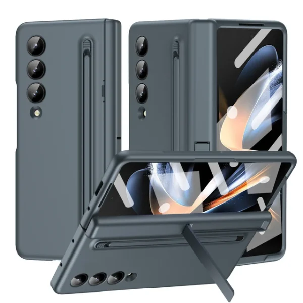 Luxury Premium Invisible Stand Hinge Stand Case Cover With S Pen For Samsung Galaxy Z Fold 4 - Image 5
