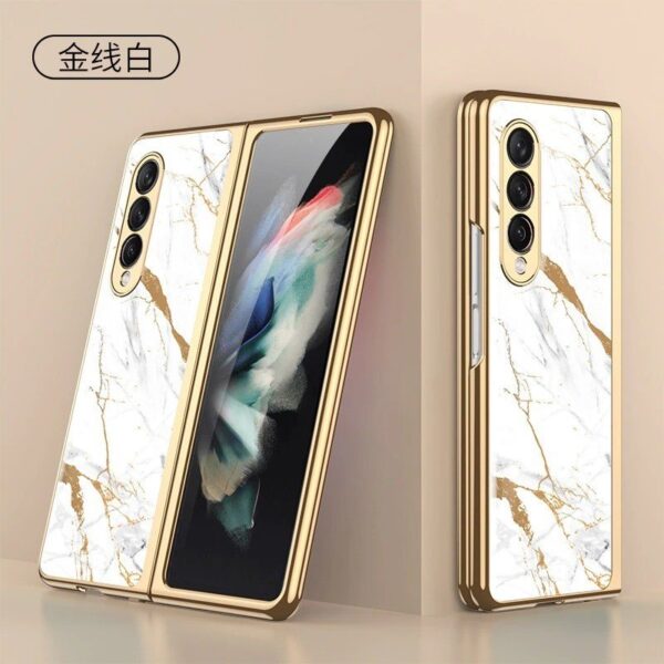Marble Luxury Gold Electroplated Case for Samsung Galaxy Z Fold 3/4/5 Series - Image 12