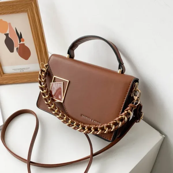 Luxury Premium Fashion Texture Small Chain New Simple Square Versatile One Shoulder Crossbody Bag - Image 8