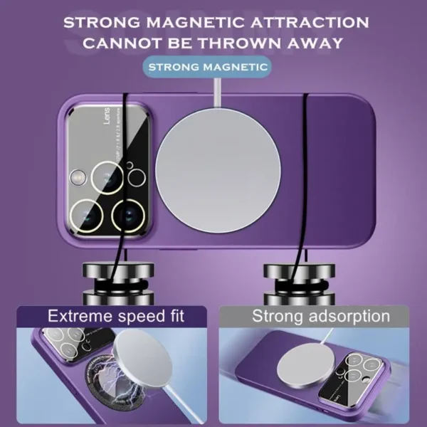 Luxury Premium Fashionable Magnetic With Lens Protector Case Cover For iPhone 15 Series - Image 9