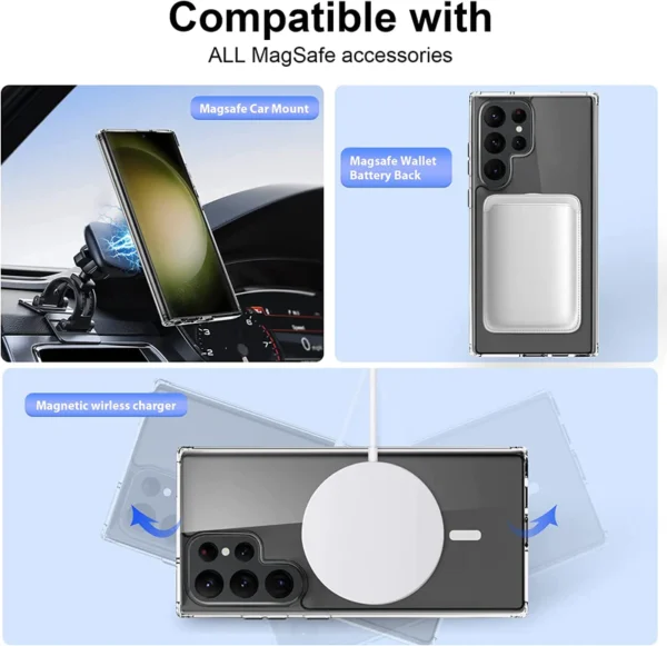 Luxury Premium Shockproof Clear MagSafe Magnetic Cover Case For Samsung Galaxy S22 Ultra/S23 Ultra - Image 31