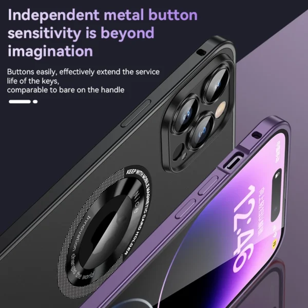Luxury Premium Lens Film Protection Magnetic Bumper Wireless Charging Case Cover For iPhone Series - Image 12