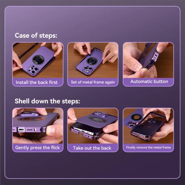 Luxury Premium Lens Film Protection Magnetic Bumper Wireless Charging Case Cover For iPhone Series - Image 13