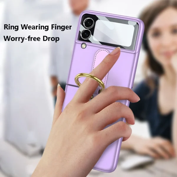 Luxury Premium Finger Ring Case Cover For Samsung Galaxy Flip 3 5G and Z Flip 4 5G - Image 5