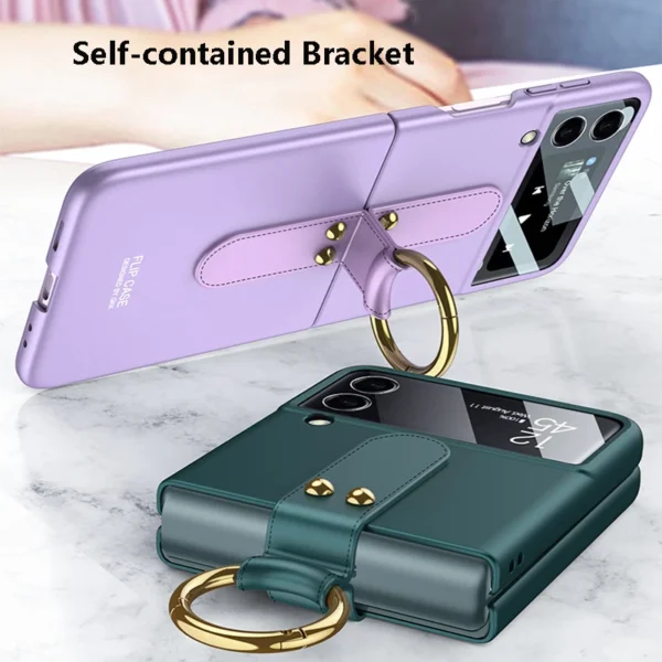 Luxury Premium Finger Ring Case Cover For Samsung Galaxy Flip 3 5G and Z Flip 4 5G - Image 3