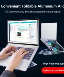 4.1 Radiator Foldable Laptop Stand With Dual Cooling Fan Heat Dissipation