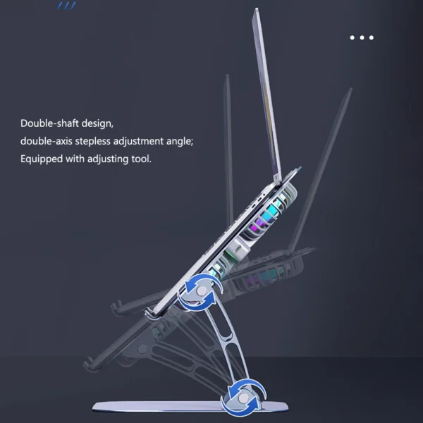 4.1 Radiator Foldable Laptop Stand With Dual Cooling Fan Heat Dissipation - Image 18