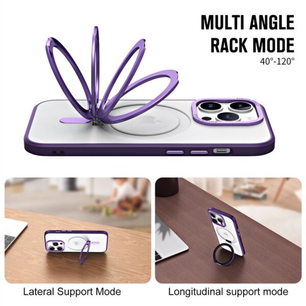 Luxury Premium Magnetic 360° Rotation Stand Ring Holder Frosted Transparent Case Cover For iPhone 11 Pro Max/12 Pro Max - Image 15