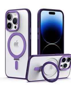 Luxury Premium Magnetic 360° Rotation Stand Ring Holder Frosted Transparent Case Cover For iPhone 11 Pro Max