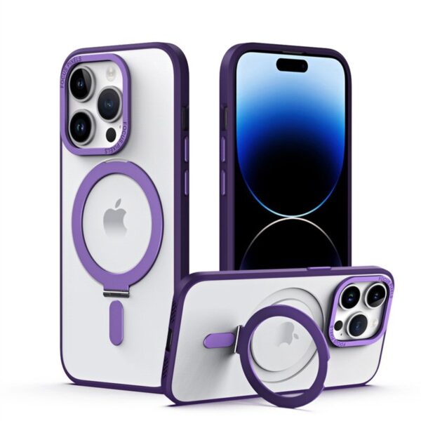 Luxury Premium Magnetic 360° Rotation Stand Ring Holder Frosted Transparent Case Cover For iPhone 11 Pro Max/12 Pro Max