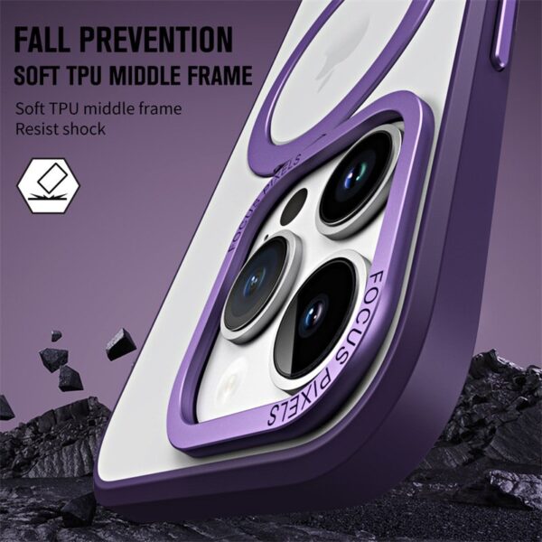 Luxury Premium Magnetic 360° Rotation Stand Ring Holder Frosted Transparent Case Cover For iPhone 11 Pro Max/12 Pro Max - Image 14