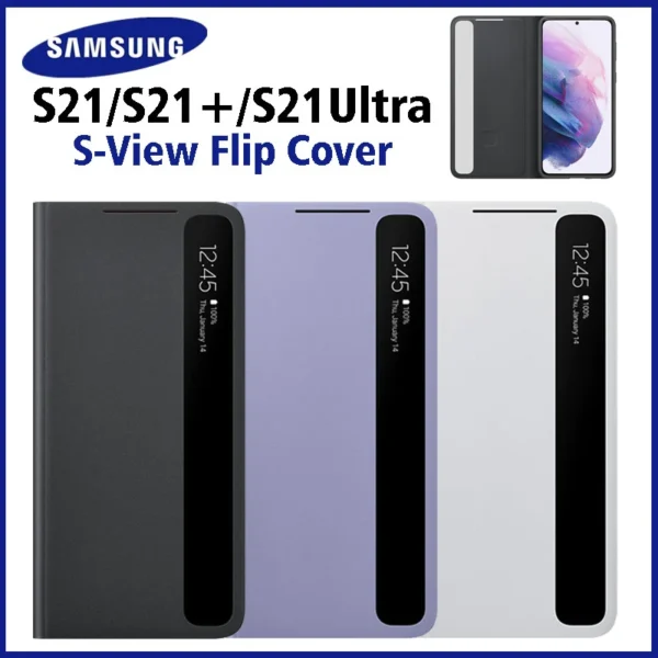 Official Samsung Clear View Smart Flip with a Sensor case Cover for Samsung S21 Ultra
