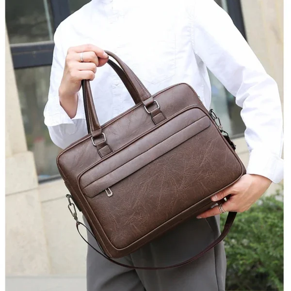 JEEP BULUO Office Business Vintage Messenger Crossbody Portfolio Designer Bag - Image 3