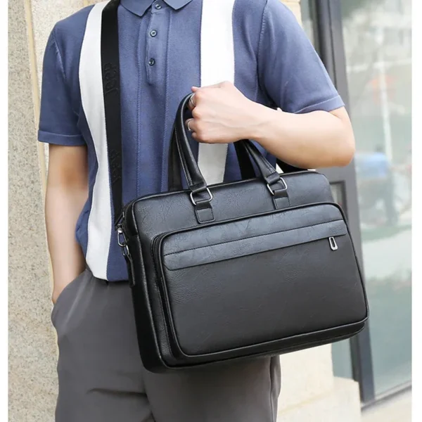 JEEP BULUO Office Business Vintage Messenger Crossbody Portfolio Designer Bag - Image 4