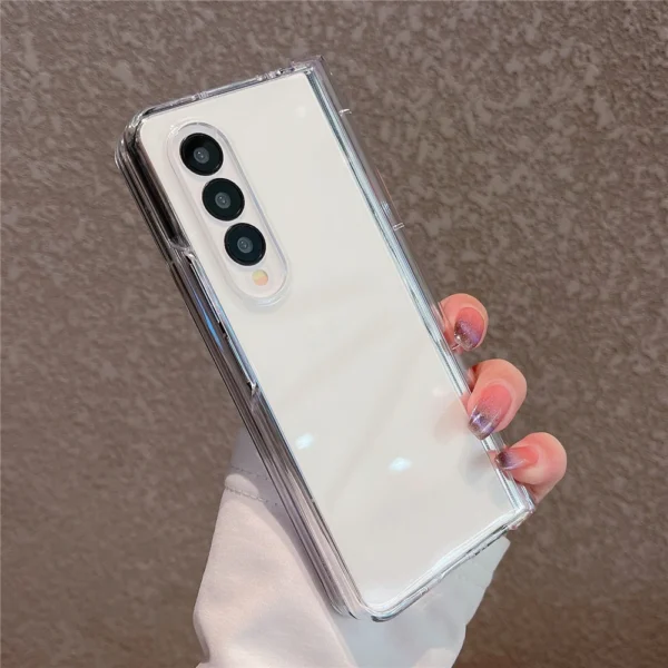 NINKI Crystal Clear Transparent with S Pen Slot Hinge Protective Cover Case for Galaxy Z Fold 3/Z Fold 4 - Image 18