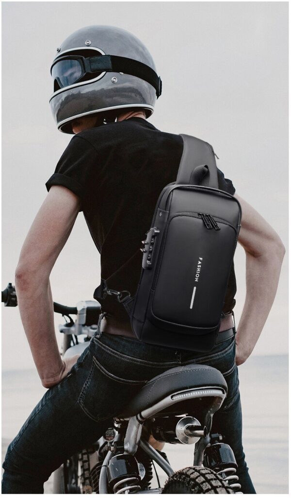 Luxury Premium Anti Theft Chest Shoulder Bag USB Charging Crossbody Oxford Sling Pack - Image 8