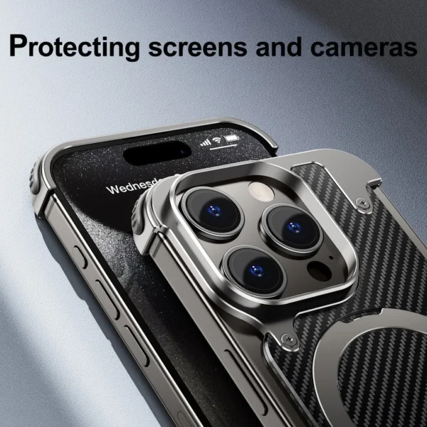 Luxury Premium Oatsbasf Magsafe Magnetic Anti-Collision Carbon Fibre Case  Cover for iPhone Series - Image 16