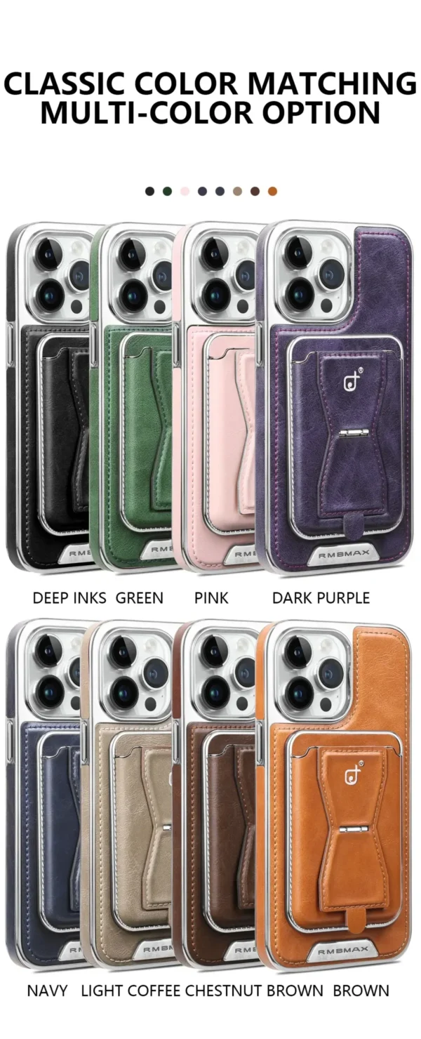 Luxury Premium Leather Magnetic Magsafe Card Slot High Business Leather Phone cover 13 Pro Max/14 Pro Max - Image 8