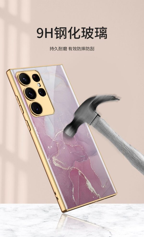 Luxury Premium Marble Shockproof Tempered Glass Case Cover for Samsung Galaxy S23 Ultra - Image 14