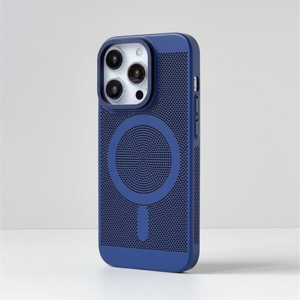 Luxury Premium Magnetic Grid Breathable Heat Dissipation Cooling Slim Case Cover For iPhone Series - Image 2