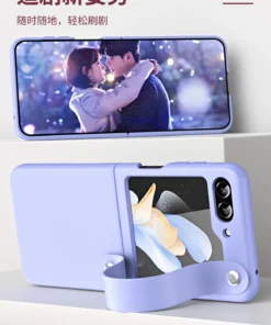 Alternative view of Luxury Premium Skin Feel Hand Strap Design Phone Case for Samsung Galaxy Z Flip 5