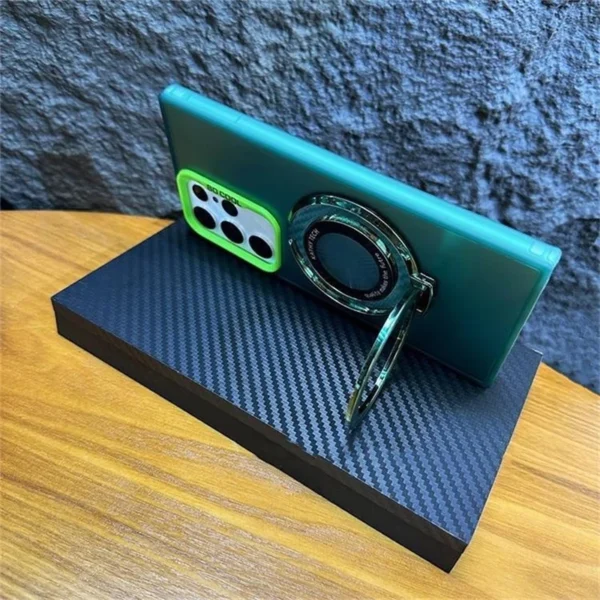 Luxury Premium Magnetic Bracket Matte Wireless Charging Case Cover For Samsung Galaxy S21 Ultra - Image 4