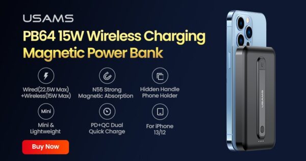 USAMS 10000mah 22.5W Fast Magnetic Wireless Portable Powerbank - Image 13