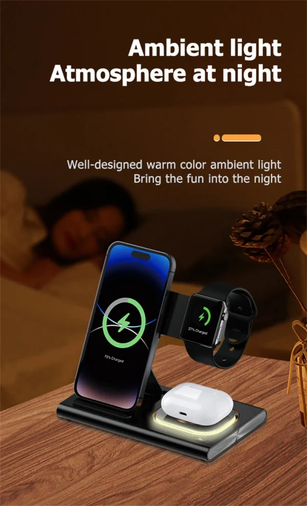 NEW 4 in1 Wireless 15W Wireless Fast Charging Dock Station - Image 24