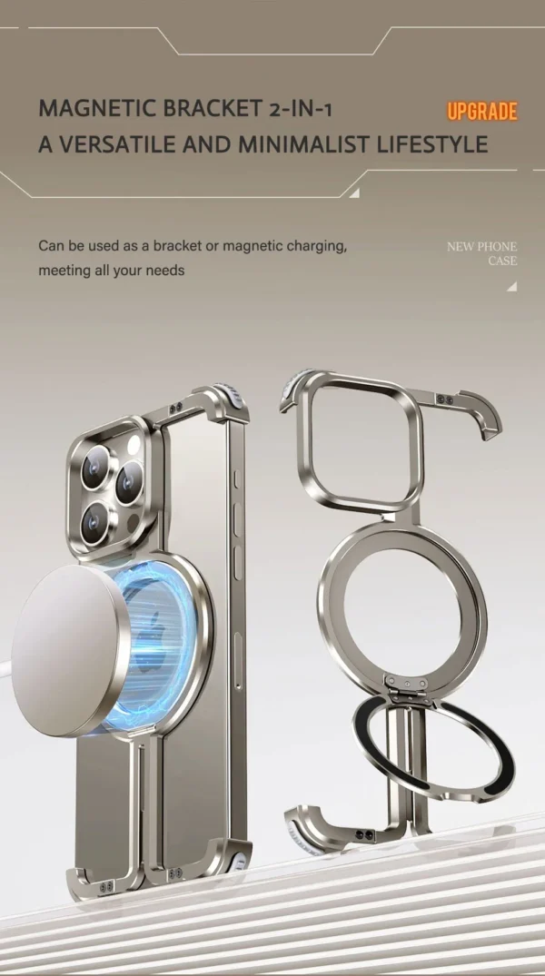 Luxury Premium Metal Framless Magsafe Magnetic Stand Phone Case Cover For iPhone Series - Image 17