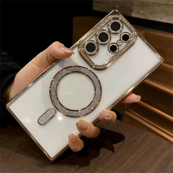 Luxury Premium Plating Bling Glitter Diamond Magnetic For Magsafe Phone Case For Samsung S24 Ultra - Image 20