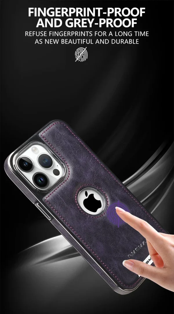 Luxury PU Business PU Leather Stand Hollow Display Hole Shockproof Kickstand Cover Case Cover for iPhone 13 Pro Max/14 Pro Max/15 Pro Max - Image 10