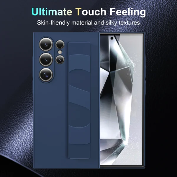Luxury Premium Silky Touch Liquid Silicone Wrist Strap Grip Case For Samsung Galaxy S24 Ultra - Image 12