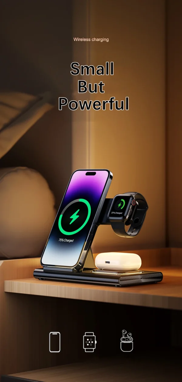 NEW 4 in1 Wireless 15W Wireless Fast Charging Dock Station - Image 27