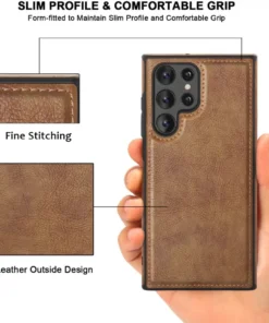 Alternative view of Luxury Premium PU Line Leather Stitching Case Cover For Samsung Galaxy S23 Ultra/S24 Ultra