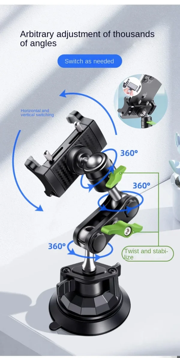 Leepiya Car Phone Mount Video Recording Universal Magic Arm Suction Car Phone Mount  Holder - Image 26